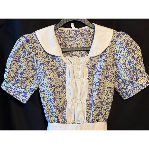 Vintage Girls XL Prairie Dress With Ruffled Hem & Apron Costume - Picture 4 of 9